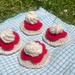 Crocheted Pikelets with Jam and Cream