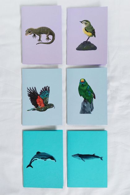 A6 NZ Endangered Animals greeting card bundle (set of 6)