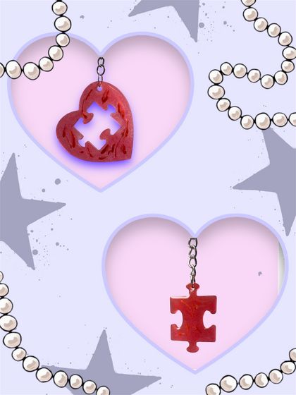 Heart Jigsaw Keyring/bag charm