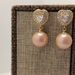 French boutique vintage heart-shaped natural freshwater pearl earrings EH005 Rosa Handmade Jewelry Store!