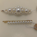 A noble and elegant pearl hair clip set – one large and one small.FJ001 Rosa Tang Handmade Jewelry Store