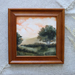 Quiet Meadow: Oil Painting on Paper in Wood Frame