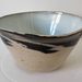 Black, white, and blue bowl