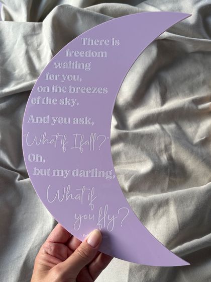 'What if you Fly' Engraved Moon