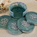 Dark Green/Silver Geode Style Coaster Set