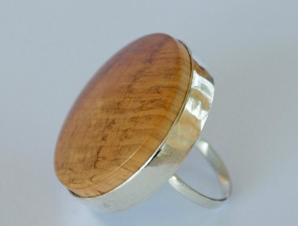 Sterling Silver and Totara Wood Ring