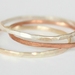 Three Textured Stacker Rings- 1 Sterling silver, 1 9ct yellow gold, 1copper