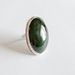 Size 7 greenstone and oxidised sterling silver oval ring