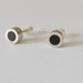 Small round black sterling silver studs