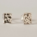 Small rectangle textured studs in sterling silver