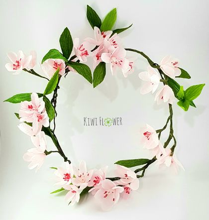 Paper flower Cherry blossom wreath