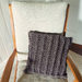 Brown knitted cushion cover (recycled cotton)