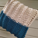 Petrol-blue/cream knitted cushion cover (recycled cotton)