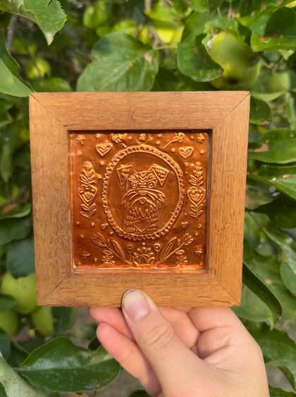 Unique Custom Pet Portrait - Copper Etched