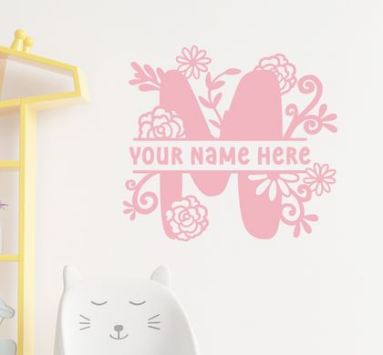 Name Decal Monogram - Floral