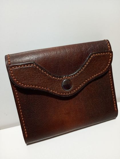 Leather card holder with utility pouch