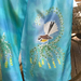 Fantail on Kowhai - Hand painted Silk Scarf NZ HANDMADE GIFT. Free Shipping