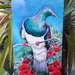 Kereru on Pohutukawa Outdoor Art Panel 70 x 32cm 