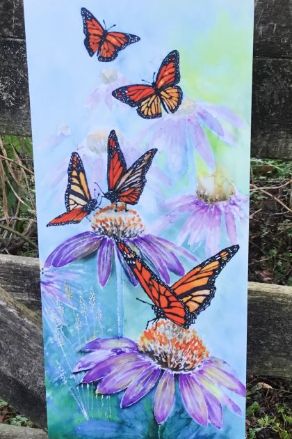 Monarch Butterflies -Outdoor Garden Art Panel