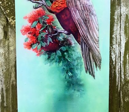 New Zealand Parrot, the Kaka  Outdoor Wall Art Panel