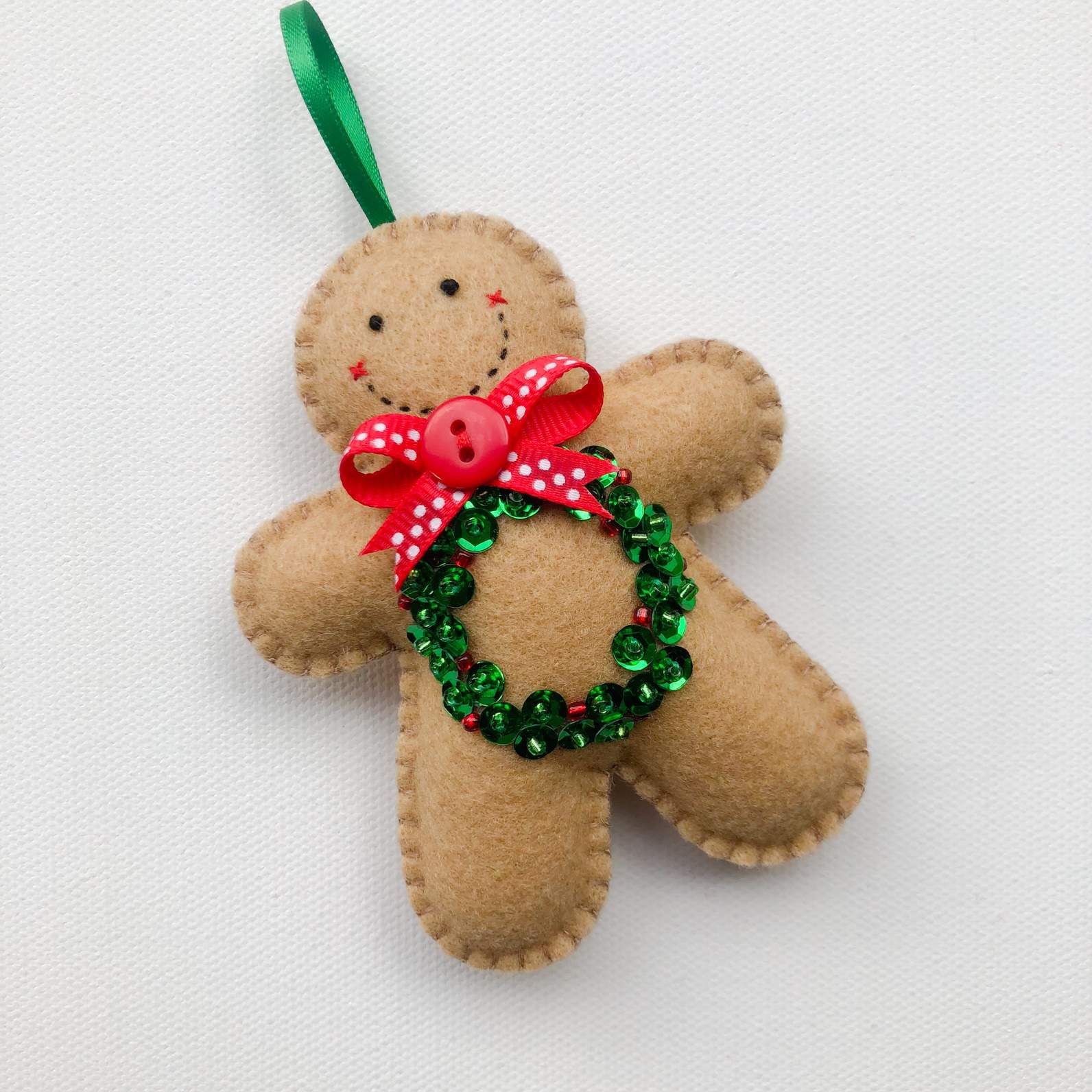 Felt Gingerbread Man Ornament - Wreath | Felt