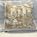French ticking and toile cushion