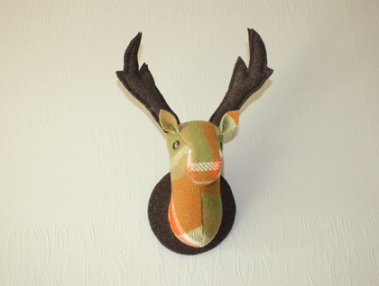 Stag Wall Mounted Hanging, Faux Taxidermy, Carrot.