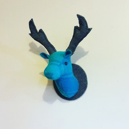Stag Head Wall Hanging, Too Turq