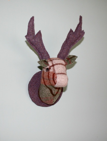 Stag Head Wall Hanging, Moss.