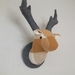 Fabric Stag Head Wall Mounted Hanging, Dijon