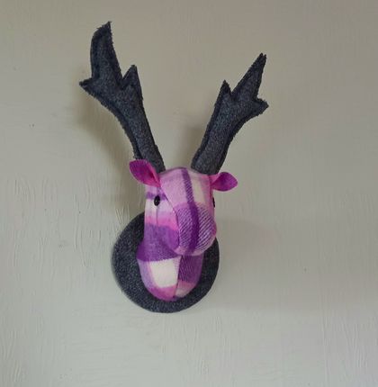 Deer Head Wall  Hanging, Lilac