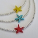 Aqua Starfish and Beaded Silver Plated Necklace