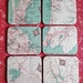 Customised Vintage Map Coasters - Set of 6