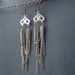 Tangled Chain earrings: long, messy chain earrings in silver, gunmetal black, and platinum