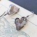 Longing Heart earrings: sparkly, Swarovski crystal hearts in shimmering grey on gunmetal hooks