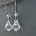 Sheer Ice earrings: clear drops with crystals on gunmetal-black ear-wires