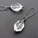 Clear Ice earrings: sparkly, diamond-shaped drops on black ear-wires