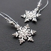 Sparkling Snowflake earrings: glittering snowflakes with rhinestones and crystals on silver plated ear-wires