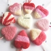 Needle-felted heart ornaments in pinks and red – choose your colour! 