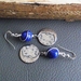 Lazuli Moon earrings: blue lapis lazuli stones and sterling silver hooks