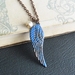 Azzurra necklace: distressed blue and copper wing pendant 