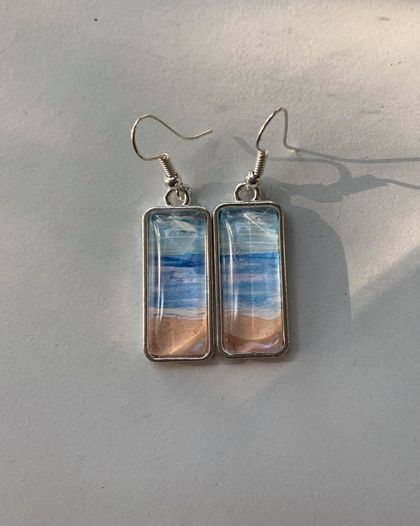 Hand painted Beach earrings