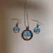 Hand painted Beach earring and necklace set