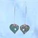 Copper kawakawa  leaf earrings 17mm accross, on long sterling hooks