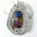Lampwork Owl and Sterling Silver Pendant