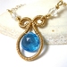 Swiss Blue Topaz and Crystal Gold Necklace