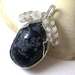 Snowflake Obsidian Tumbled Stone and Sterling Silver Pendant