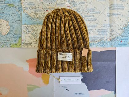 Aro Valley luxury beanie - deep gold mustard thick and soft NZ wool hat