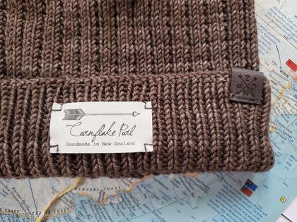 Hudson luxury beanie - walnut brown NZ merino wool hat