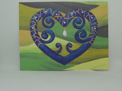Greeting Card from original painting Paua Pearls and Pastures